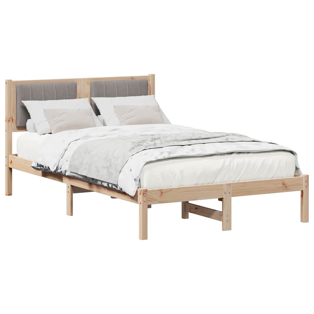 Bed Frame with Upholstered Headboard Taupe 120 x 200 cm